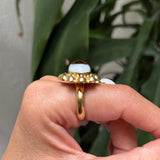 Anillo Laminado de Amuleto con Ojo de Cristal (Café)