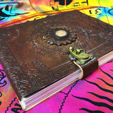 Libreta Artesanal de Piel y Hojas Reciclada de India