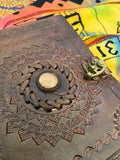 Libreta Artesanal de Piel y Hojas Reciclada de India