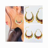 Arracadas Boho de Brass con Cristales