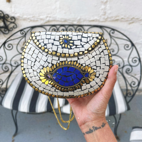 Bolsa / Clutch Boho, Artesanal y Vintage de India