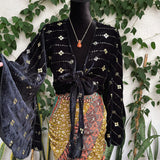 Top Gitano con Espejos Bordados en Terciopelo