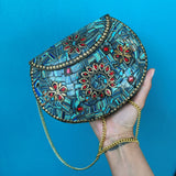 Bolsa / Clutch Boho, Artesanal y Vintage de India