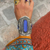 Brazalete Artesanal y Bohemio con Lapislázuli
