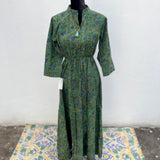Vestido de Algodón Puro Teñido Artesanalmente (BlockPrint)