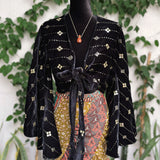 Top Gitano con Espejos Bordados en Terciopelo