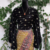 Top Gitano con Espejos Bordados en Terciopelo