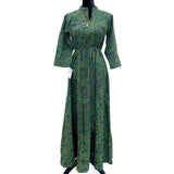 Vestido de Algodón Puro Teñido Artesanalmente (BlockPrint)