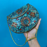 Bolsa / Clutch Boho, Artesanal y Vintage de India