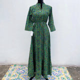 Vestido de Algodón Puro Teñido Artesanalmente (BlockPrint)