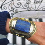 Brazalete Gitano, Vintage y Artesanal de Lapislázuli