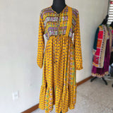 Vestido de Seda de India (con defecto en el estampado en parte del pecho y espalda)