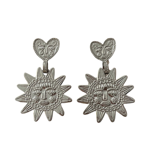 Aretes “Soles Mágicos” de Acero Inoxidable (Plateados)