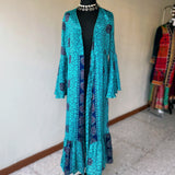 2 en 1 Kimono y Vestido de Seda India - Largo