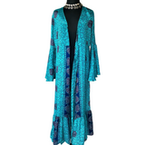 2 en 1 Kimono y Vestido de Seda India - Largo