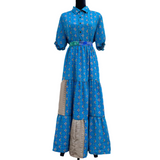 Vestido Bohemio de Seda India con Botones de Coco