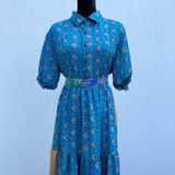 Vestido Bohemio de Seda India con Botones de Coco