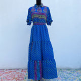 Vestido Bohemio de Seda India con Botones de Coco
