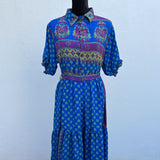 Vestido Bohemio de Seda India con Botones de Coco
