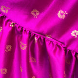 Falda Confeccionada con Sarees Vintage de Satén Brocado (con 25 yardas) Tiene Defecto*