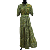 Vestido Bohemio de Seda India con Botones de Coco
