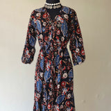 Vestido de Algodón Puro Teñido Artesanalmente (BlockPrint)