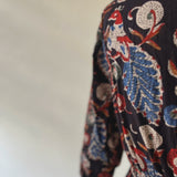 Vestido de Algodón Puro Teñido Artesanalmente (BlockPrint)