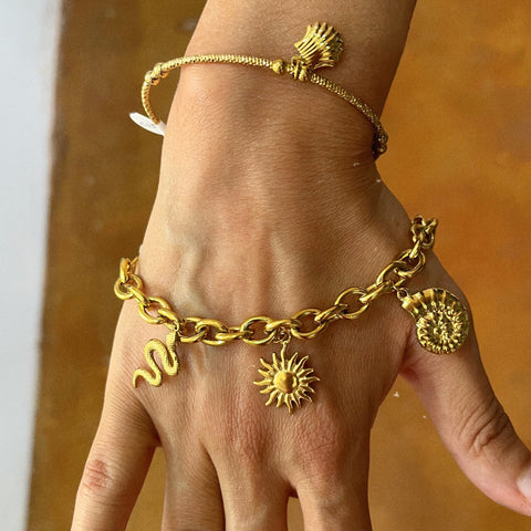 Pulsera Mágica y Bohemia con Pendientes (Acero inoxidable)