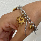 Pulsera Bohemia con Pendientes (Acero inoxidable)