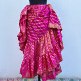 Falda Confeccionada con Sarees Vintage de Satén Brocado (con 25 yardas)
