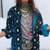 Abrigo Gitano y Boho Bordado con Espejos