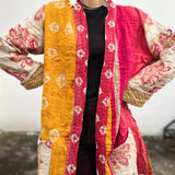 Abrigo Vintage “Kantha” con Bordados a Mano de la India (Algodón)