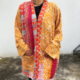 Abrigo Vintage “Kantha” con Bordados a Mano de la India (Algodón)