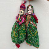 Par de Marionetas de India (Bailarina y Músico)