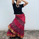 Falda Envolvente Hecha con Satin Brocado Vintage (Con Detalle)