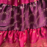 Falda Envolvente Hecha con Satin Brocado Vintage (Con Detalle)