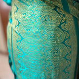 Falda Envolvente Hecha con Satin Brocado Vintage