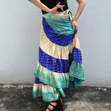 Falda Envolvente Hecha con Satin Brocado Vintage
