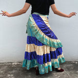 Falda Envolvente Hecha con Satin Brocado Vintage
