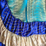 Falda Envolvente Hecha con Satin Brocado Vintage