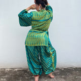 Set Hecho con Satin Brocado Vintage