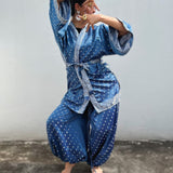 Set Hecho con Satin Brocado Vintage
