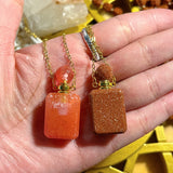 Mágico Collar Perfumero con Venturina Oro