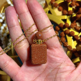 Mágico Collar Perfumero con Venturina Oro