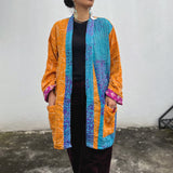 Abrigo Vintage “Kantha” con Bordados a Mano de la India (Algodón)