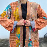 Abrigo Vintage “Kantha” con Bordados a Mano de la India (Algodón)