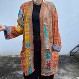 Abrigo Vintage “Kantha” con Bordados a Mano de la India (Algodón)