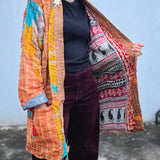 Abrigo Vintage “Kantha” con Bordados a Mano de la India (Algodón)