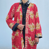 Abrigo Vintage “Kantha” con Bordados a Mano de la India (Algodón) Unisex