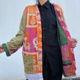 Abrigo Vintage “Kantha” con Bordados a Mano de la India (Algodón) Unisex